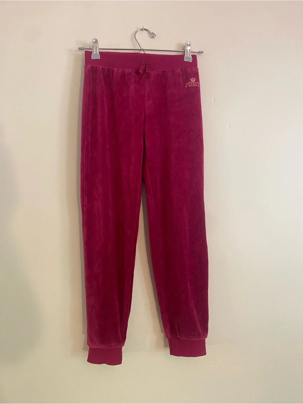 Juicy Couture Kids Velour Hoodie & Pants Set - Deep Berry Pink Size 8/10